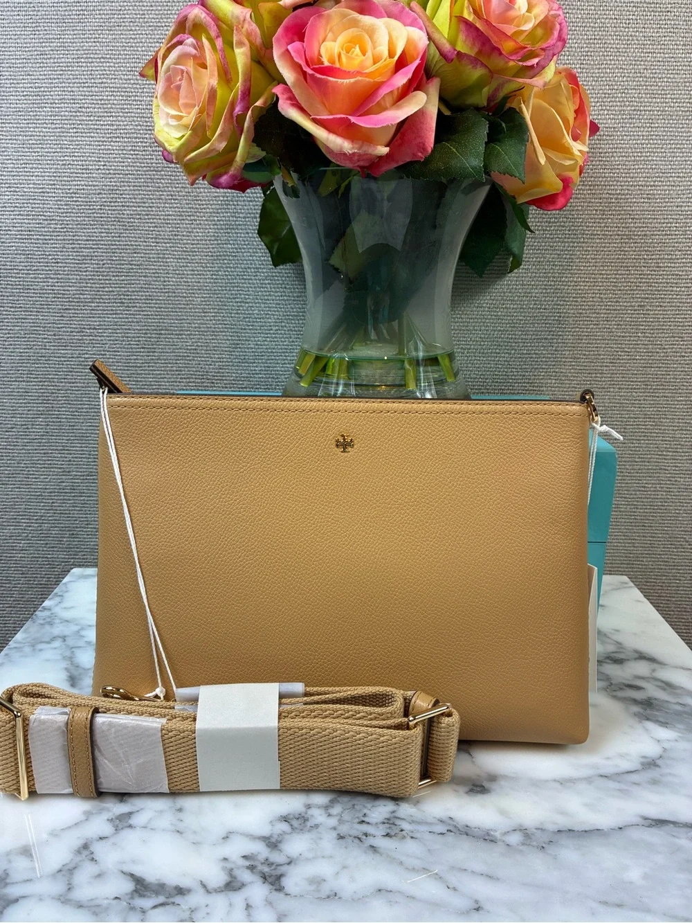 Tory Burch Warm Biscuit Brown Leather Blake Swingpack Bag - NWT $300 Retail